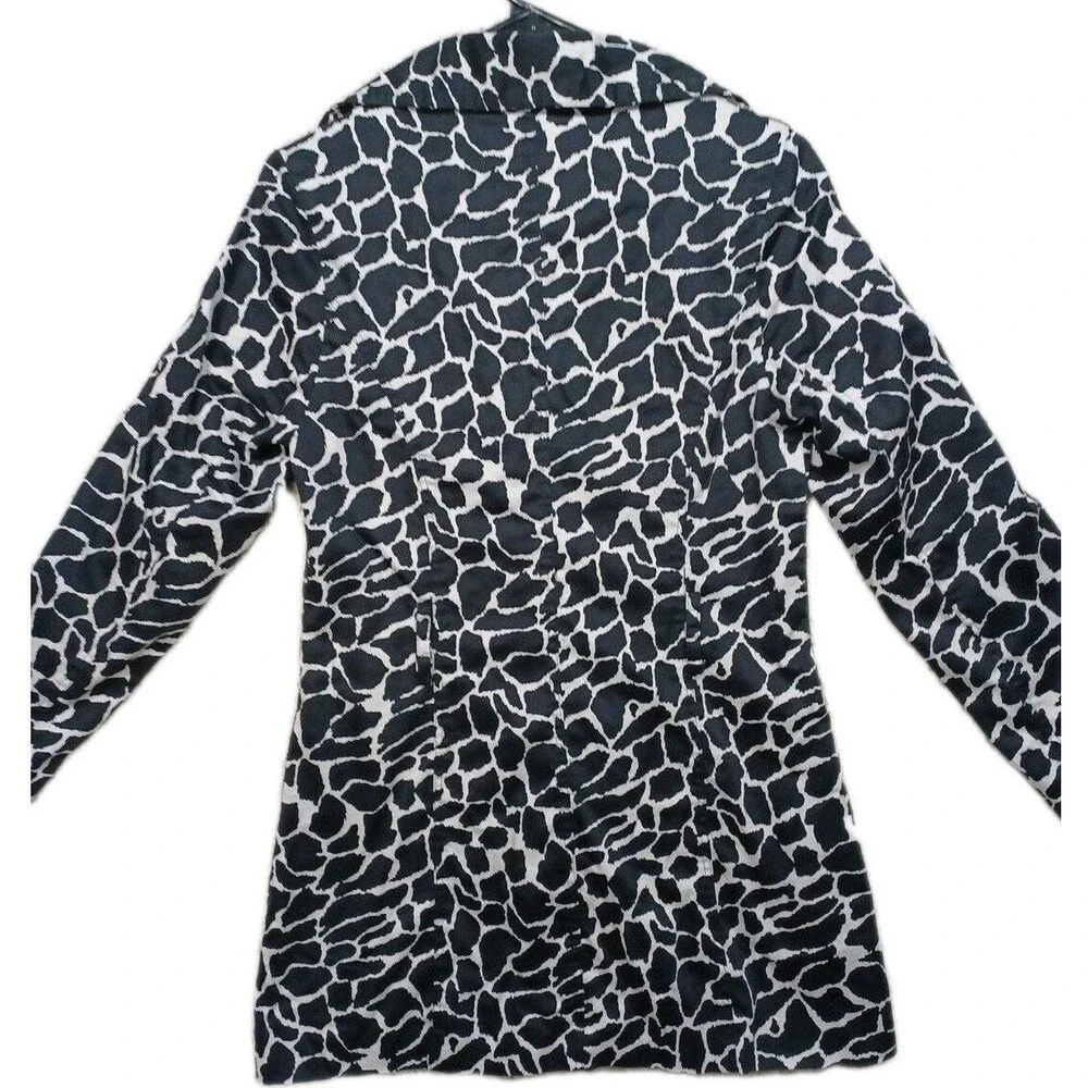 Luii Anthropologie Womens S Giraffe Print Coat Jacket Black White Animal Mod Sma - Picture 4 of 5